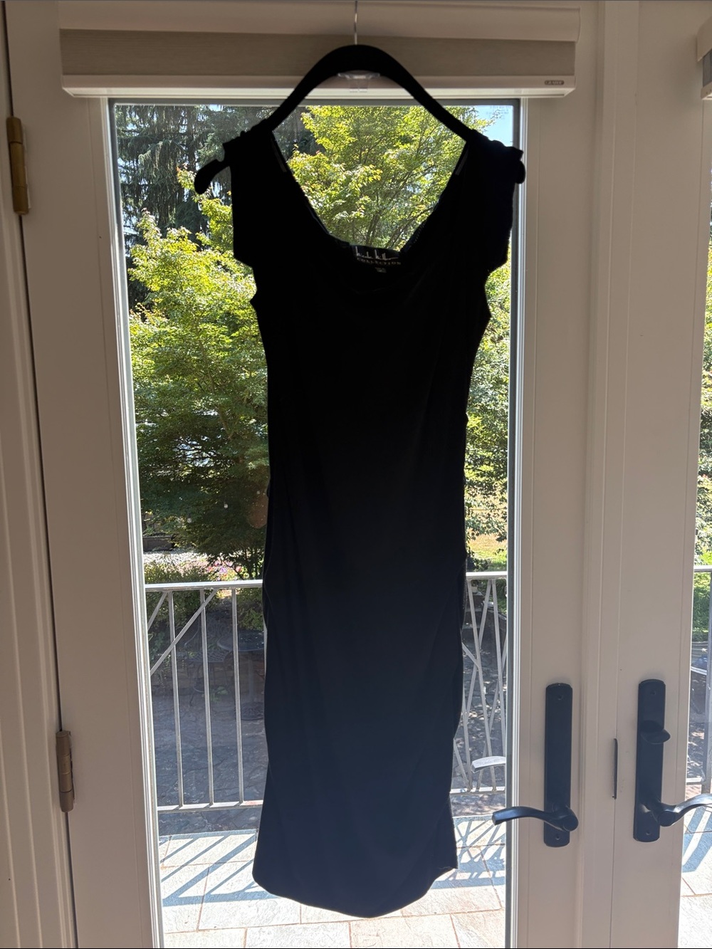 Classic Black Midi Dress with Cap Sleeves